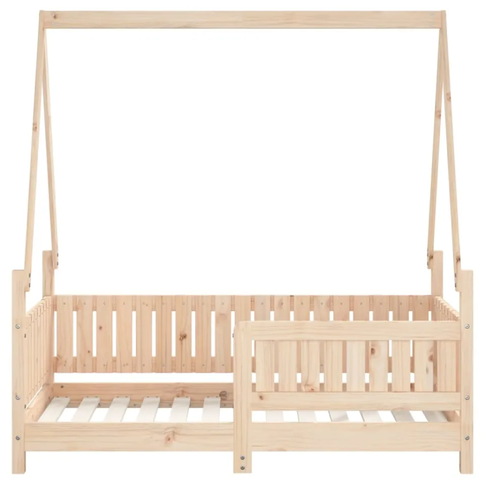 vidaXL Kinderbedframe 70x140 cm massief grenenhout bruin, foto 3