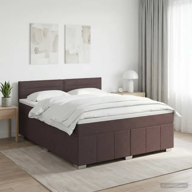 vidaXL Boxspringbed met matras Donkerbruin 160 x 200 cm Stof