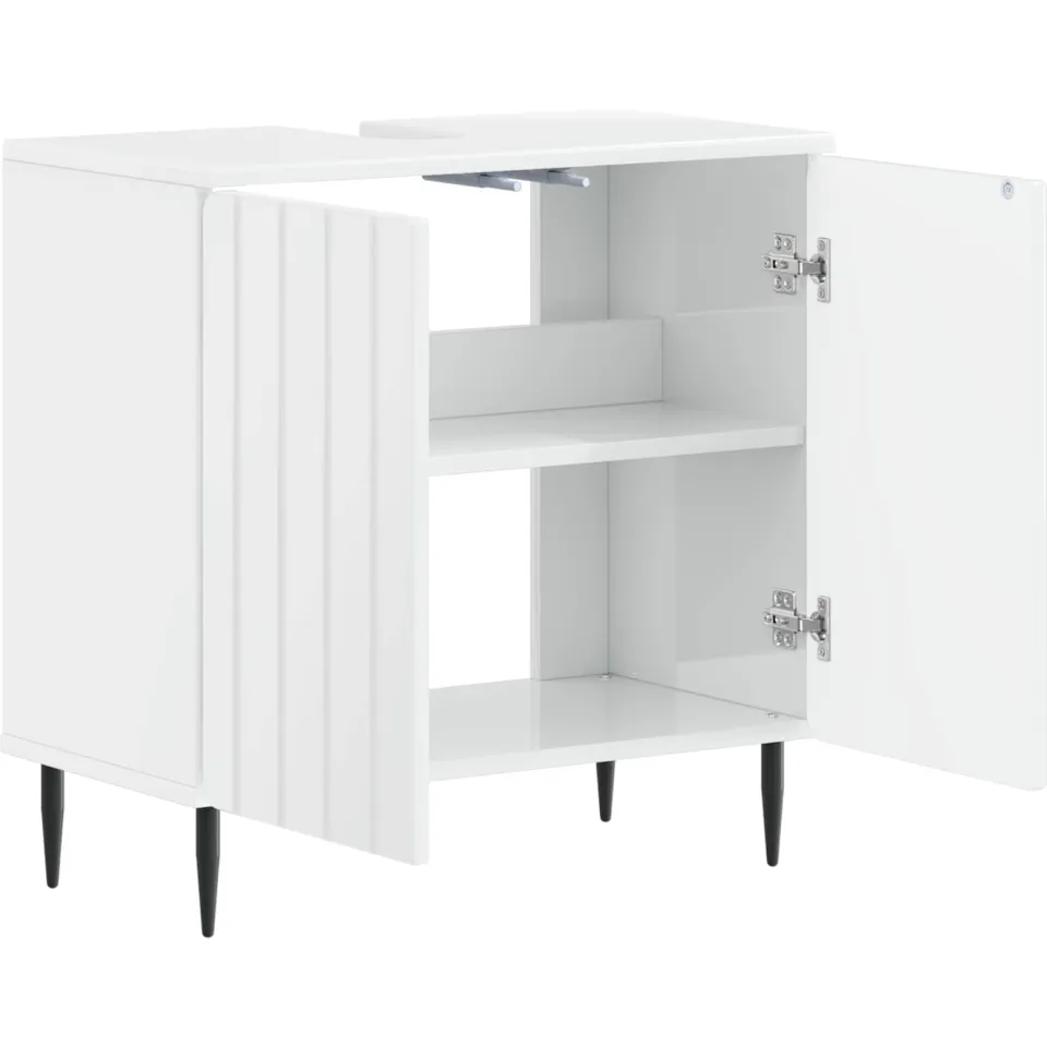 vidaXL Badkamer wastafelkast ZWOLLE Hoogglans Wit 59,5 x 31,5 x 59 cm