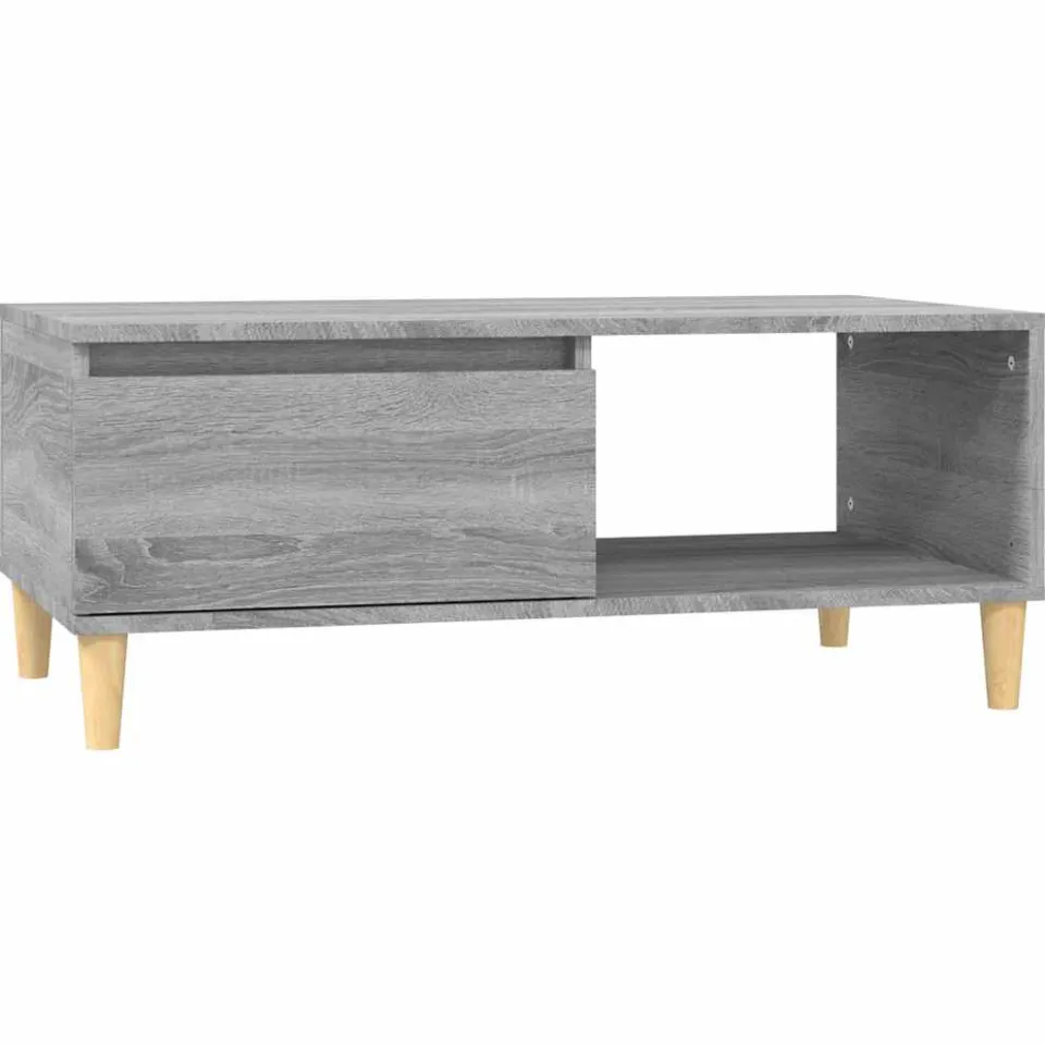 vidaXL Salontafel 90x50x36,5 cm bewerkt hout grijs sonoma