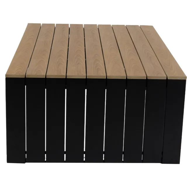 Normin Loungetafel Tulum 120cm | Teaklook/Black | Tecon Teak & aluminium