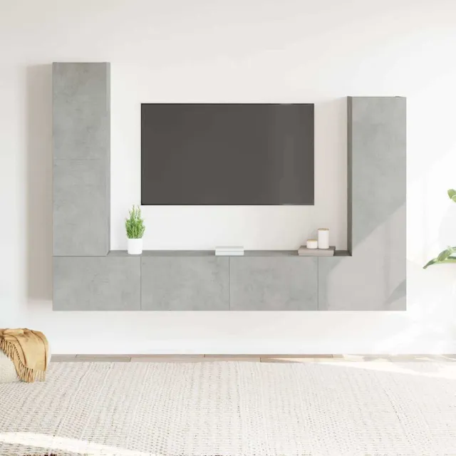 vidaXL 4-delige Tv-meubelset bewerkt hout betongrijs grijs, foto 2