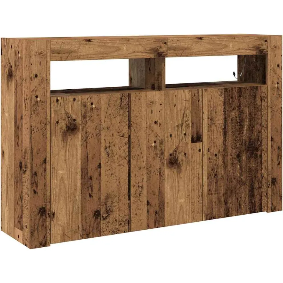 vidaXL Dressoir Oud hout 116 x 30 x 75 cm Bewerkt hout Bruin