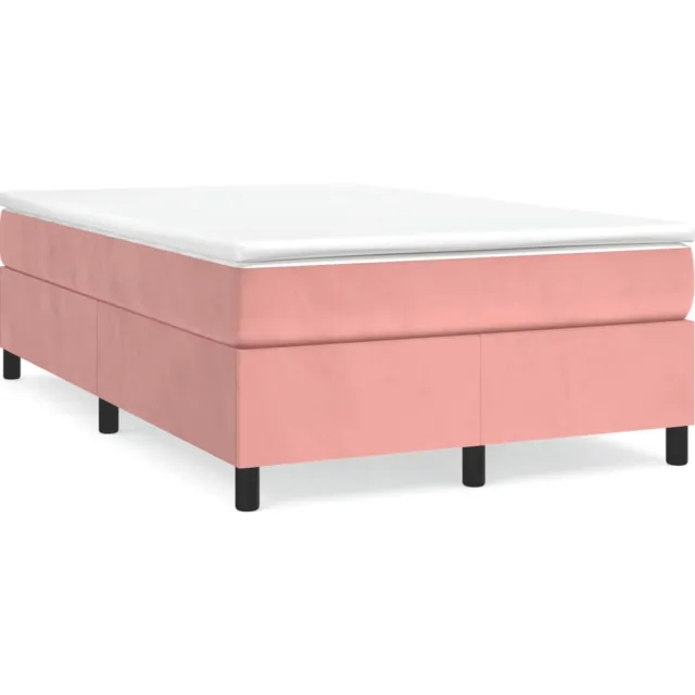 vidaXL Boxspring met matras fluweel roze 120x190 cm