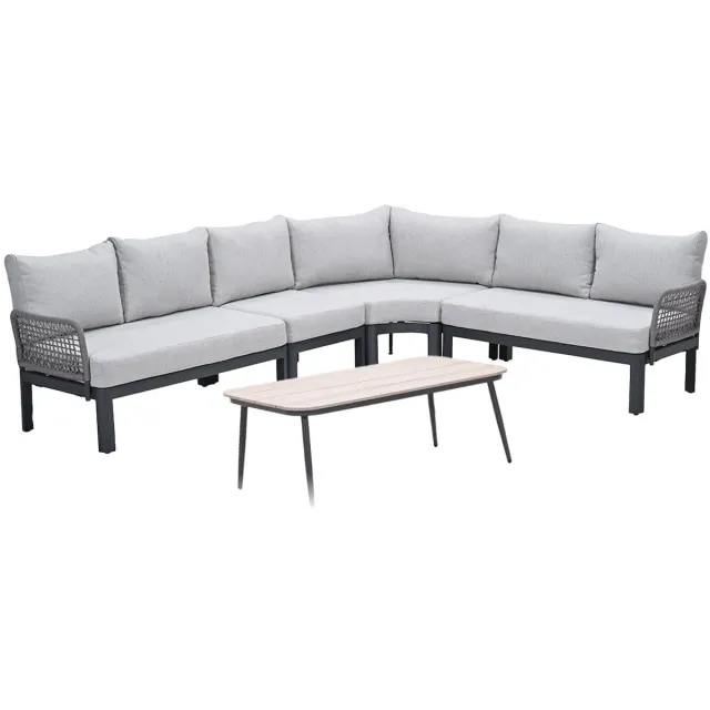 Garden Impressions Milan loungeset 5-delig - donker grijs