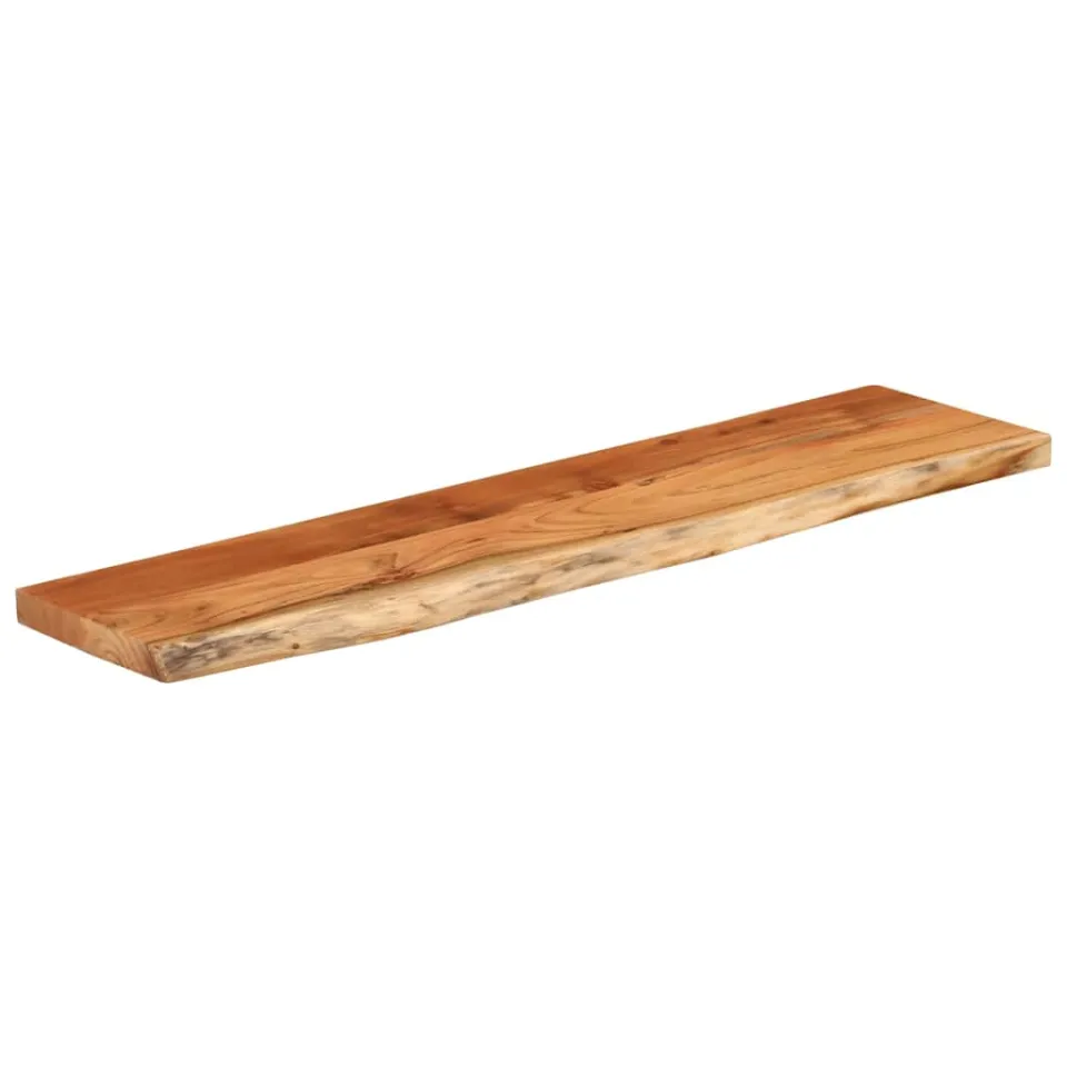 vidaXL Wandschap rechthoekig natuurlijke rand 80x20x2,5 cm acaciahout Bruin