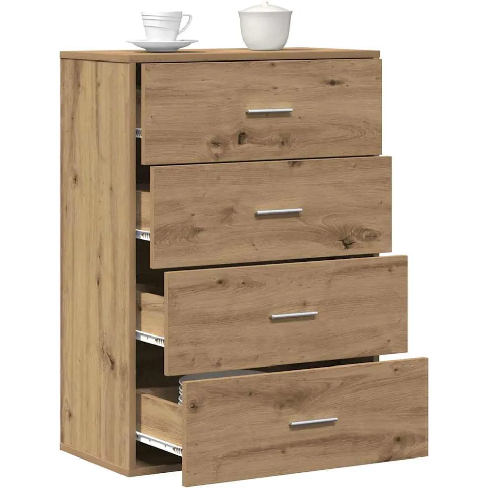 vidaXL Dressoir Artisan Eiken 60 x 31 x 84 cm Bewerkt hout Bruin