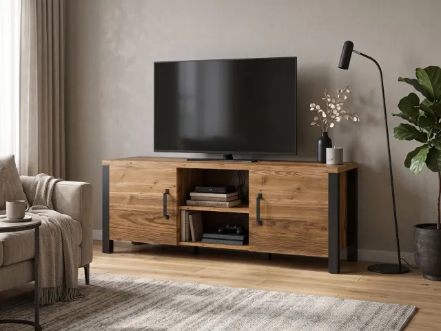 Mobistoxx Tv-meubel OLIANNE 2 deuren appenzeller sparren/zwart