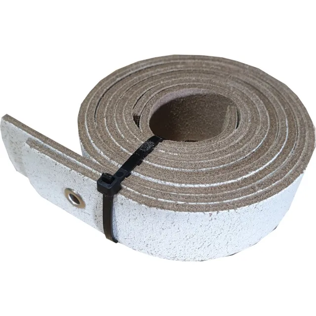 Hout-Art Set leren plankdragers wit gevlamd / craquelé / relief 85cm lengte, 3cm breedte