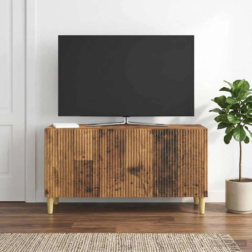 vidaXL TV-kast 99 x 34,5 x 50 cm Oud hout Bewerkt hout bruin, foto 4