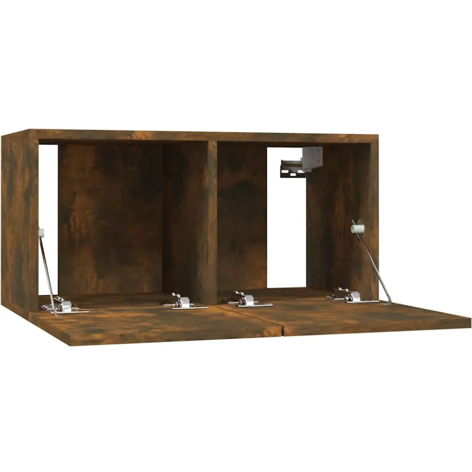 vidaXL Tv-meubel hangend 60x30x30 cm bewerkt hout gerookt eikenkleurig, foto 4