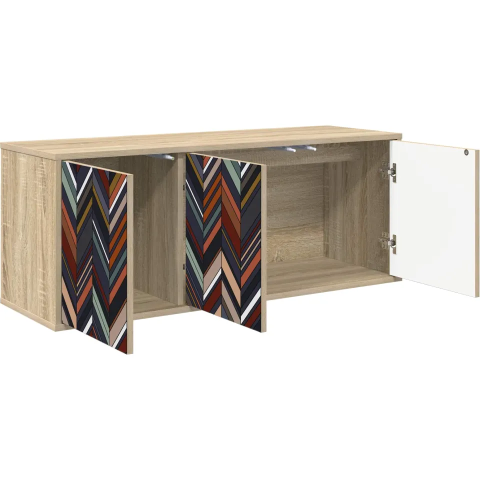 vidaXL Wandgemonteerd tv-meubel OMMEN 102 x 33 x 40 cm Sonoma Eiken Bruin