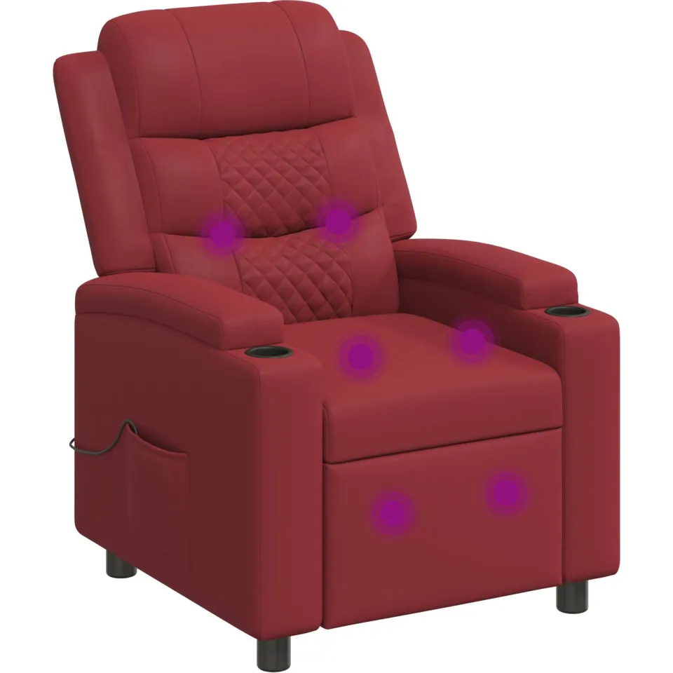 vidaXL Massage-relaxstoel Wijnrood 75 x 93 x 98 cm Stof, foto 3