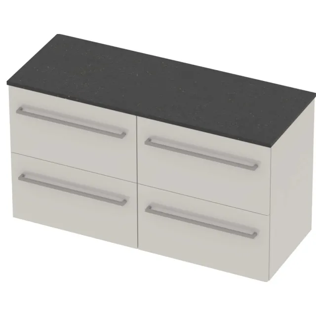 Basic-Line Deck 46 Badmeubelset Voor Grepen 120x46x66 cm D46bsdhw2x60 Ice White Blue Stone Grijs