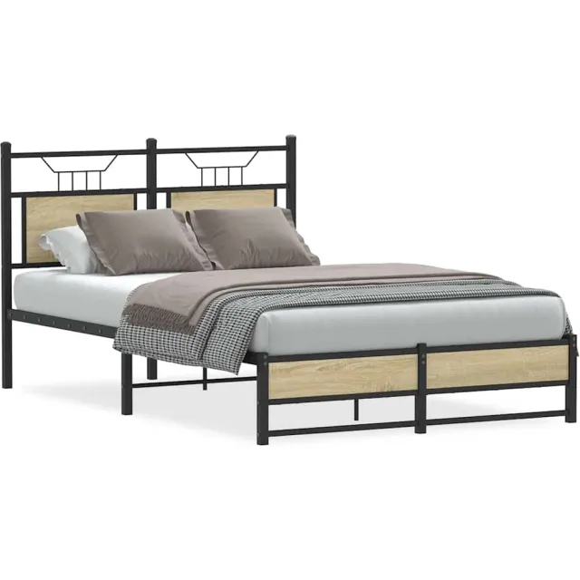 vidaXL Bedframe zonder matras hout sonoma eikenkleurig 120x190 cm