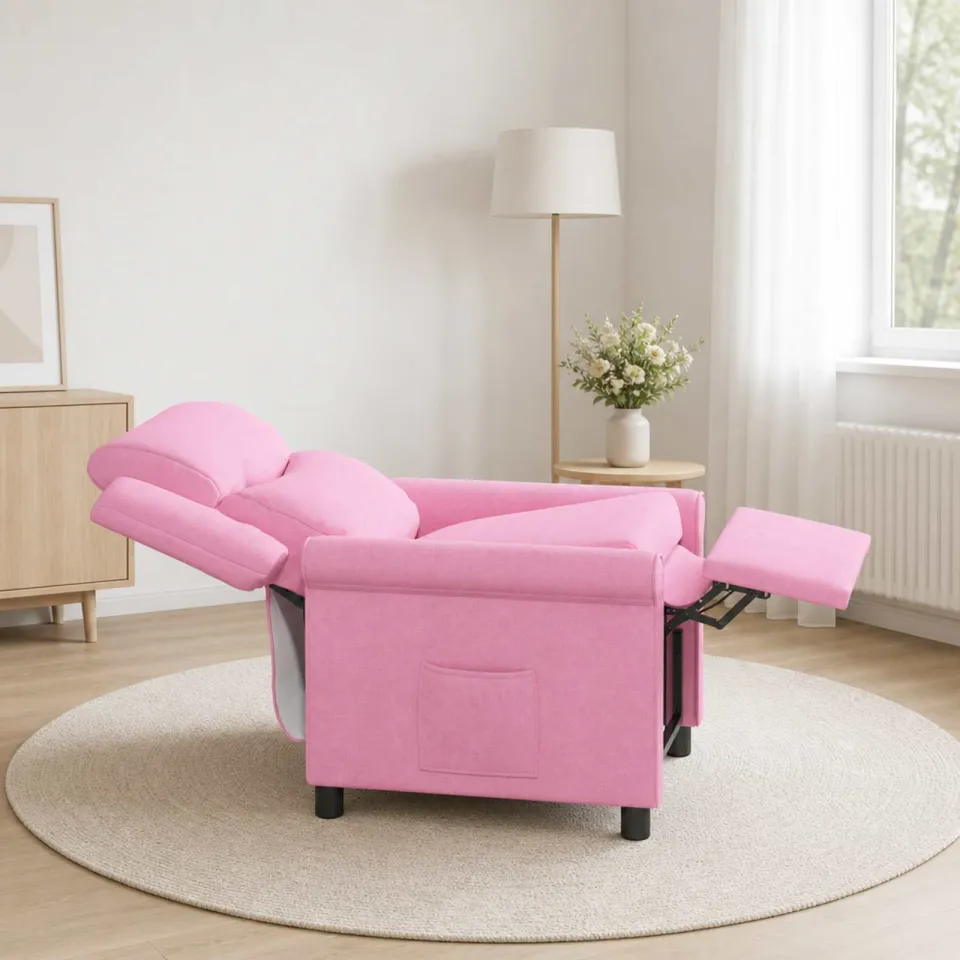 vidaXL Ligstoel Roze 69 x 93 x 102 cm Stof, foto 3