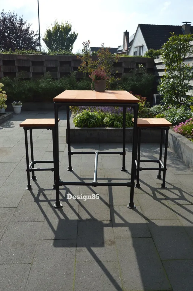 Design85 Tuintafel Margriet Bartafel Buiten 120 cm x 76 cm Weerbestendig Bruin