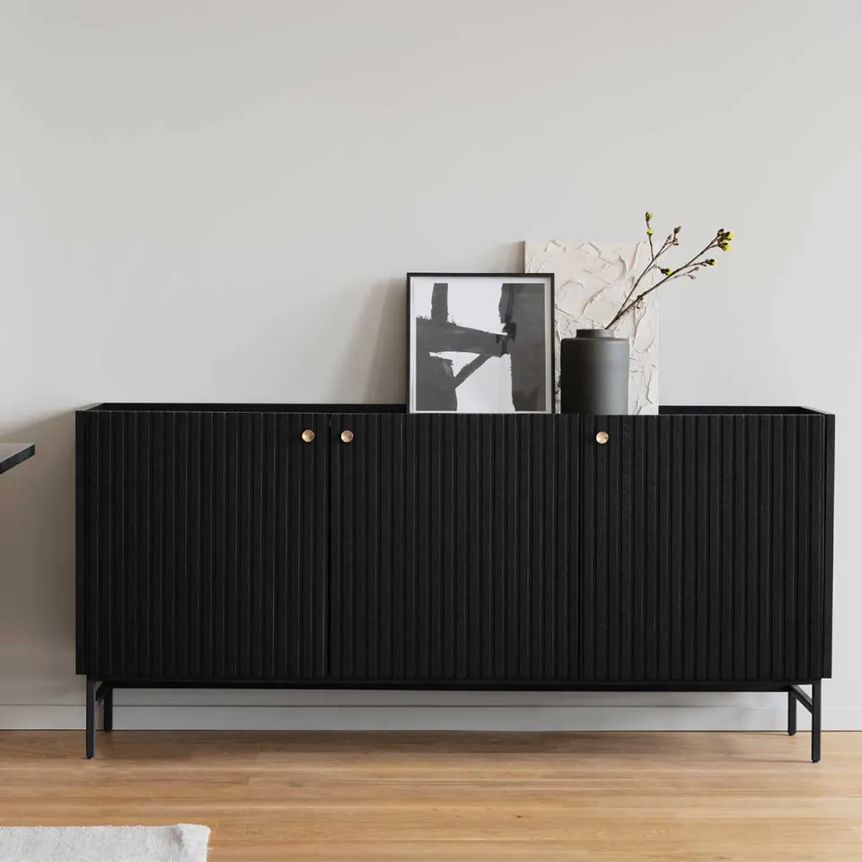 Rowico Home Halifax houten dressoir zwart - 160 x 40 cm, foto 2