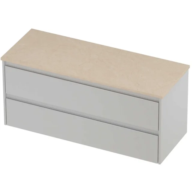 Proline Deck Badmeubelset Hardsteen Symmetrisch 120x46x55 cm Sand Stone Glans Wit