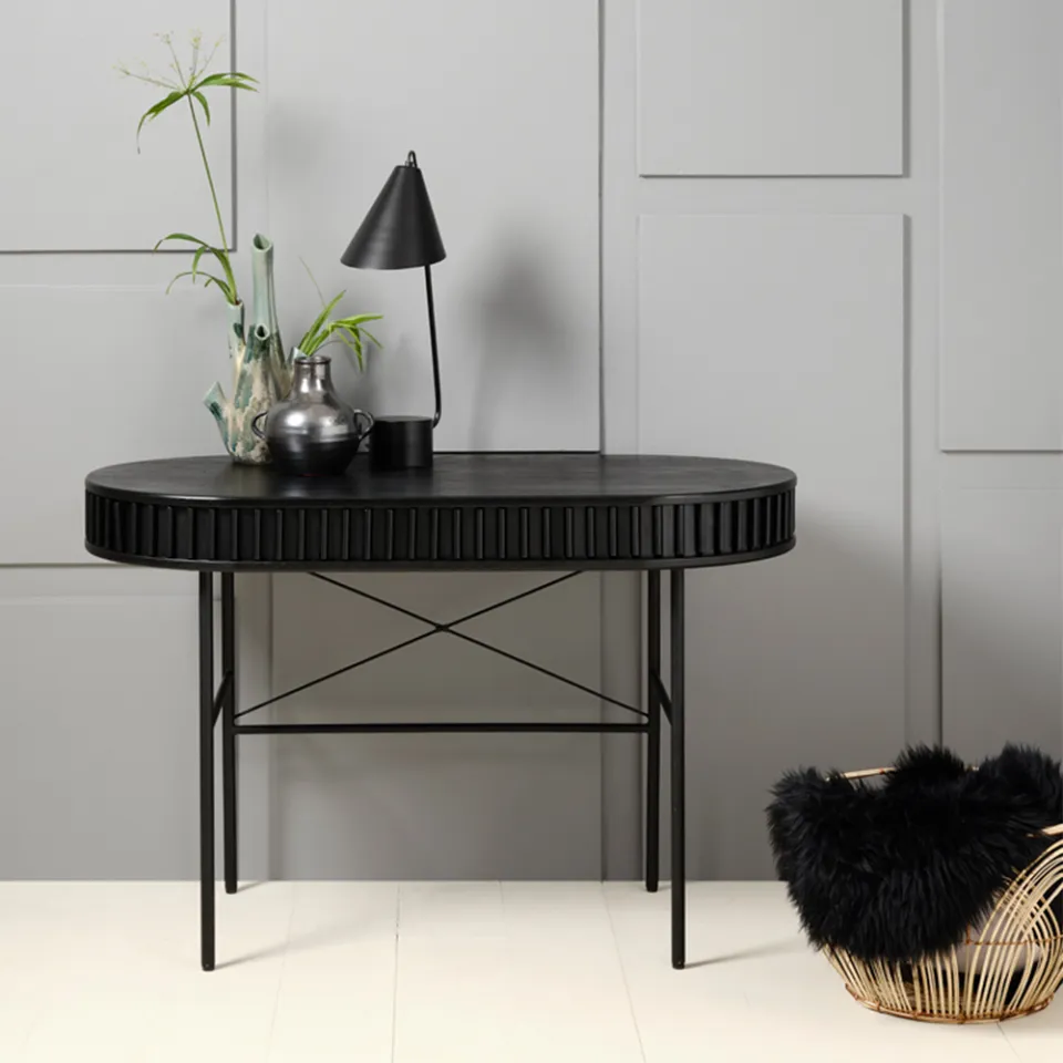 Olivine Redmer houten bureau zwart eiken - 120 x 60 cm, foto 2
