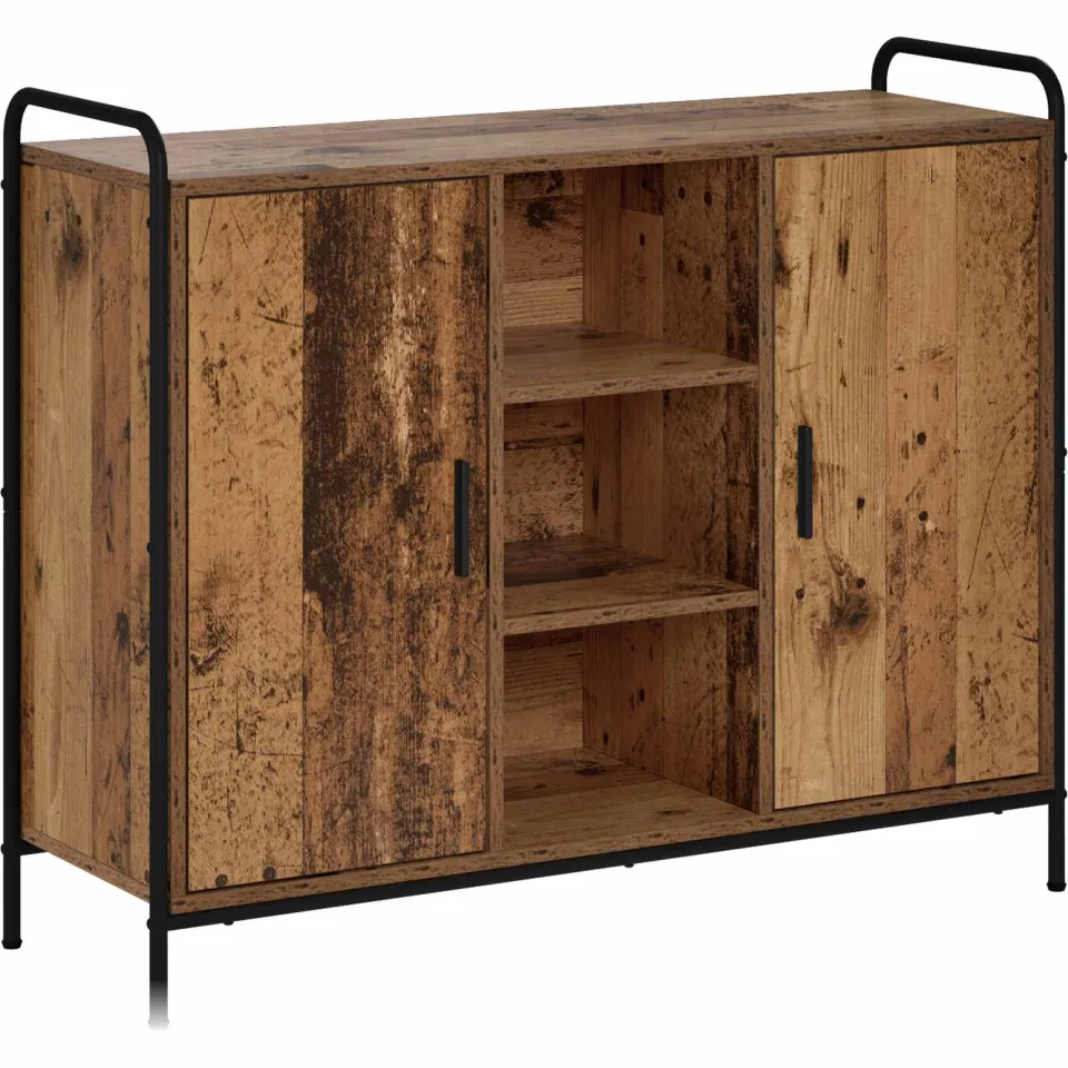 vidaXL Dressoir Oud hout 97 x 33 x 81 cm Bewerkt hout bruin, foto 3