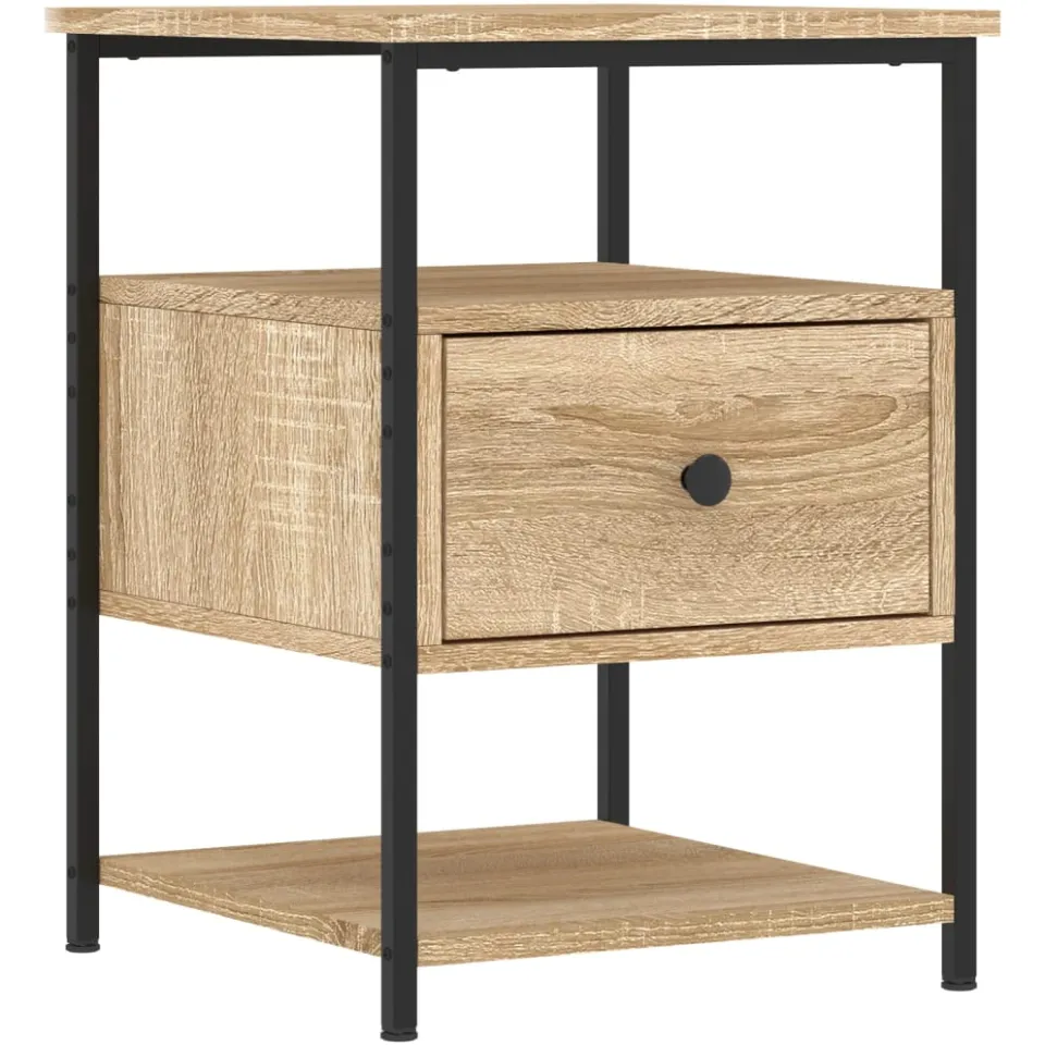 vidaXL Nachtkastjes 2 st 40x42x56 cm bewerkt hout sonoma eikenkleurig Bruin
