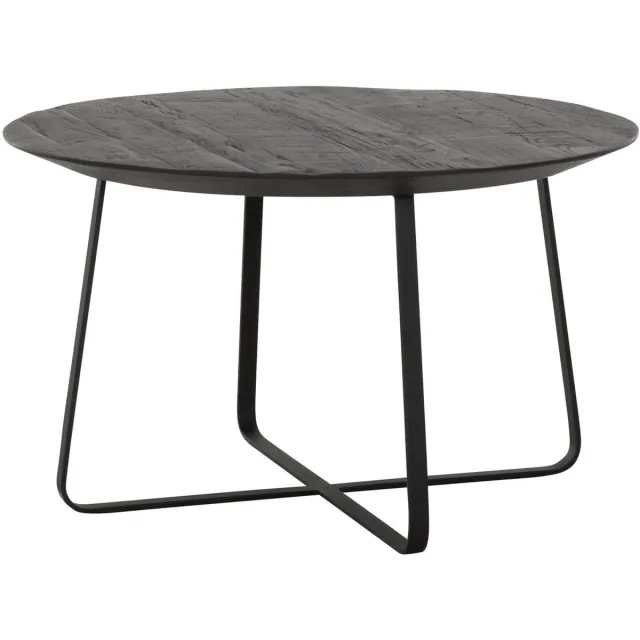 d-Bodhi DTP home Highlight Neptunes salontafel rond teakhout zwart - Ø60 x 35 cm Naturel
