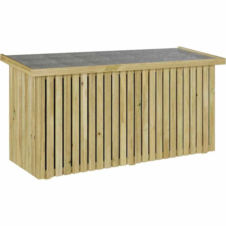 vidaXL Tuinopslagdoos Geïmpregneerd grenenhout 119 x 44 x 58,5 cm Bruin