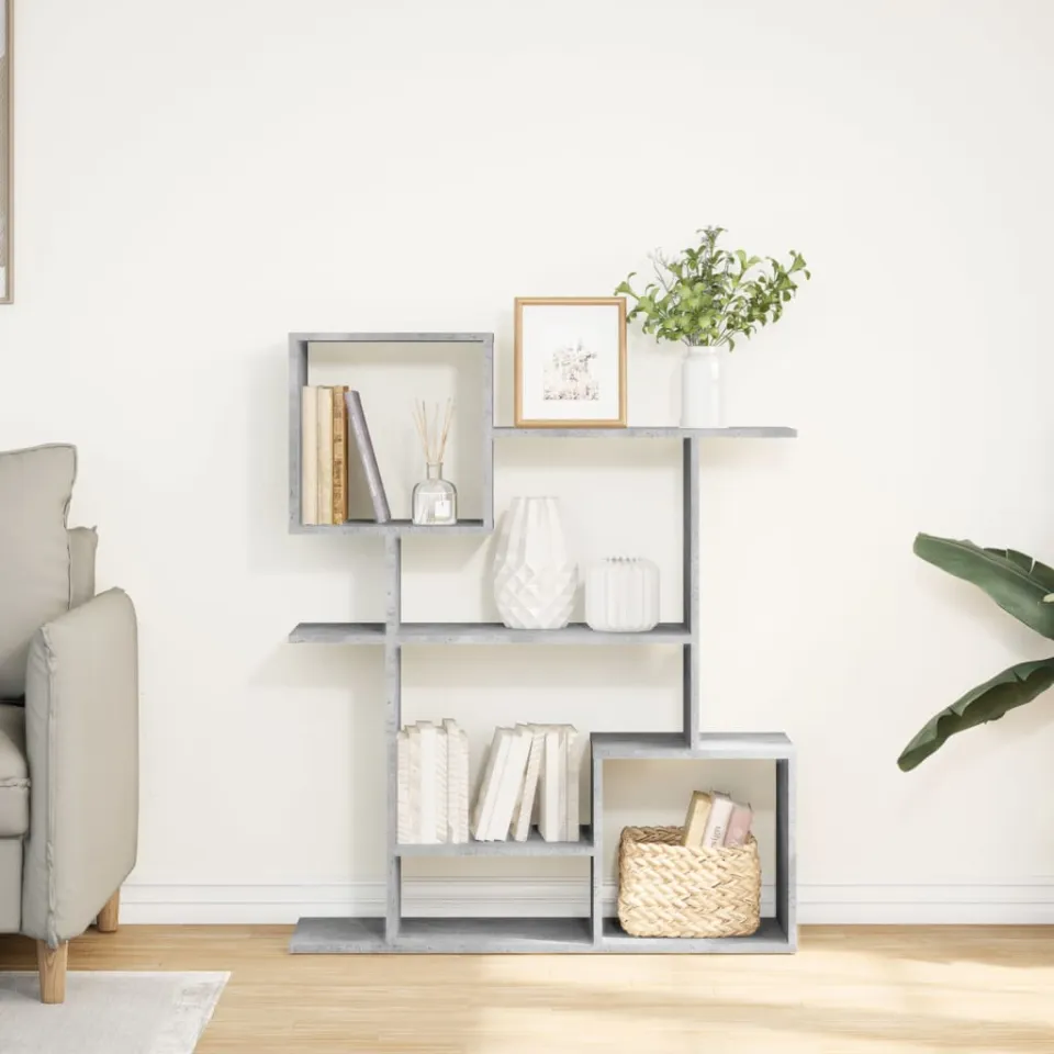 vidaXL Kamerscherm / boekenkast 92x29x112 cm hout betongrijs grijs, foto 2