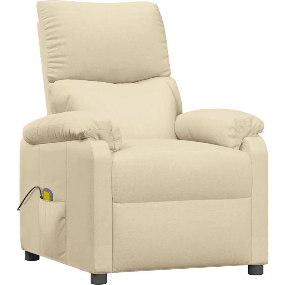 vidaXL Massagestoel stof crèmekleurig, foto 3
