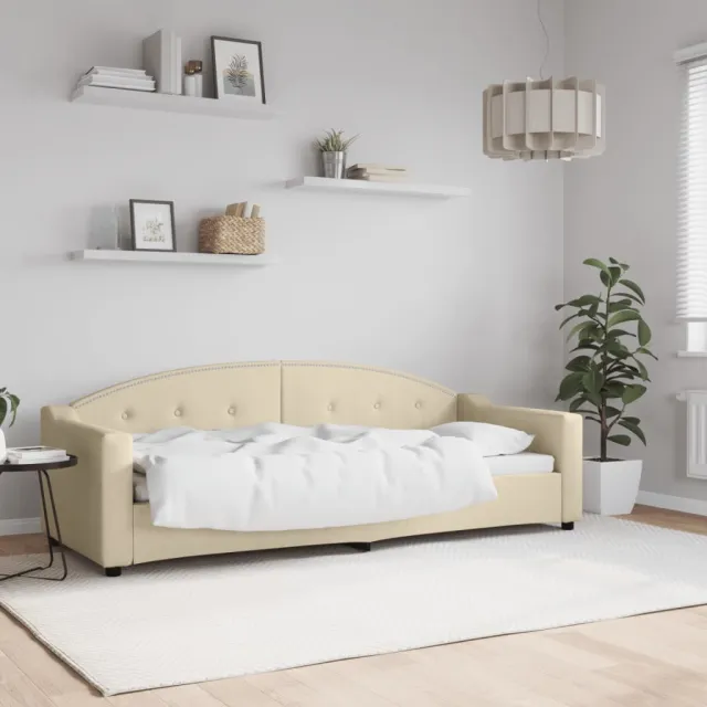 vidaXL Slaapbank 80x200 cm stof crèmekleurig