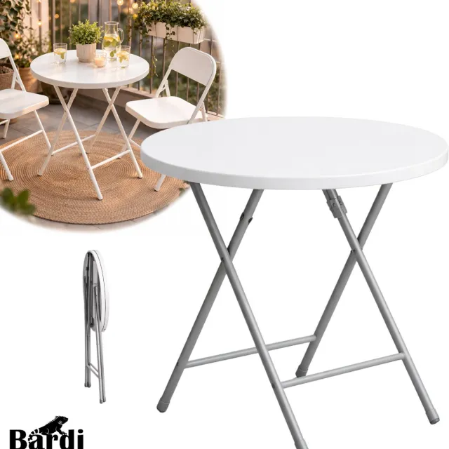 Bardi Balkontafel - Tuintafel - Tafel - Balkonmeubelen - Bijzettafel - Tafeltje - Wit - Ø60
