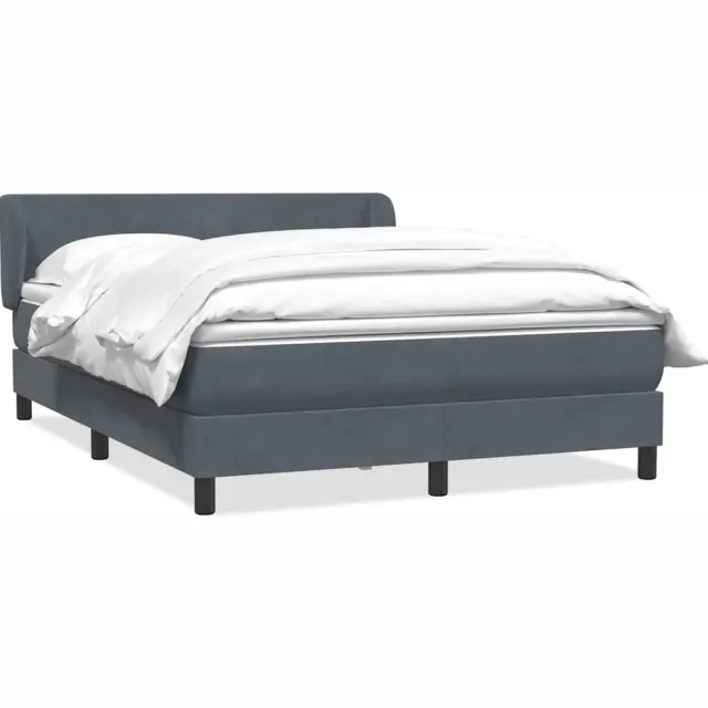 vidaXL Boxspring met matras fluweel donkergrijs 160x210 cm