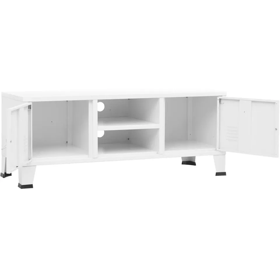 vidaXL Tv-meubel industrieel 105x35x42 cm metaal wit, foto 4