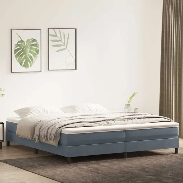 vidaXL Boxspringbed zonder matras 200x210 cm fluweel donkergrijs grijs
