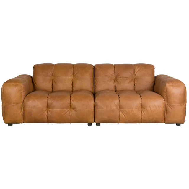 Dutchbone Hackman 3-zitsbank cognacbruin Cognac Bruin