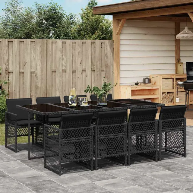 vidaXL 9-delige Tuinset poly rattan zwart, foto 2