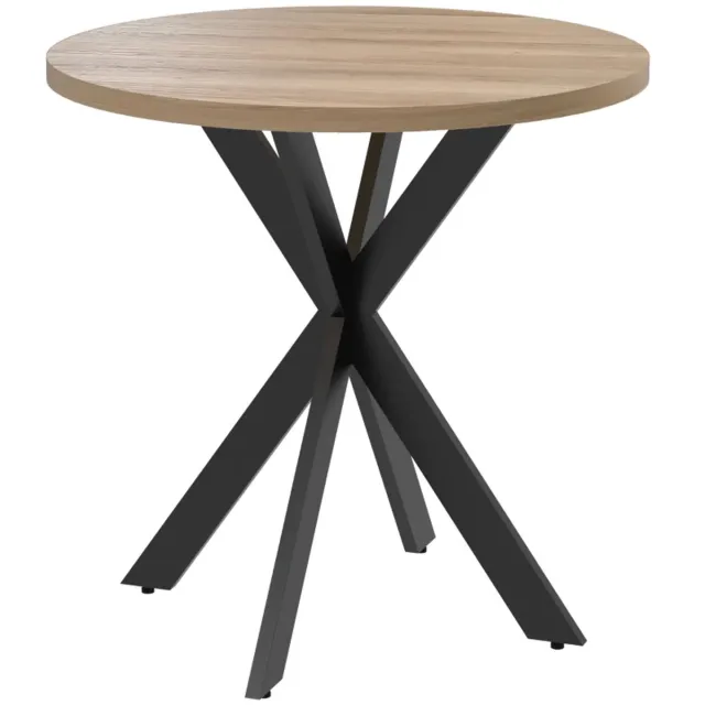 ZYLARO Eettafel - Ronde Keukentafel Voor 2-4 Personen - 75 x 75 cm - Moderne Tafel Met Spinonderstel - Bruin bruin+zwart