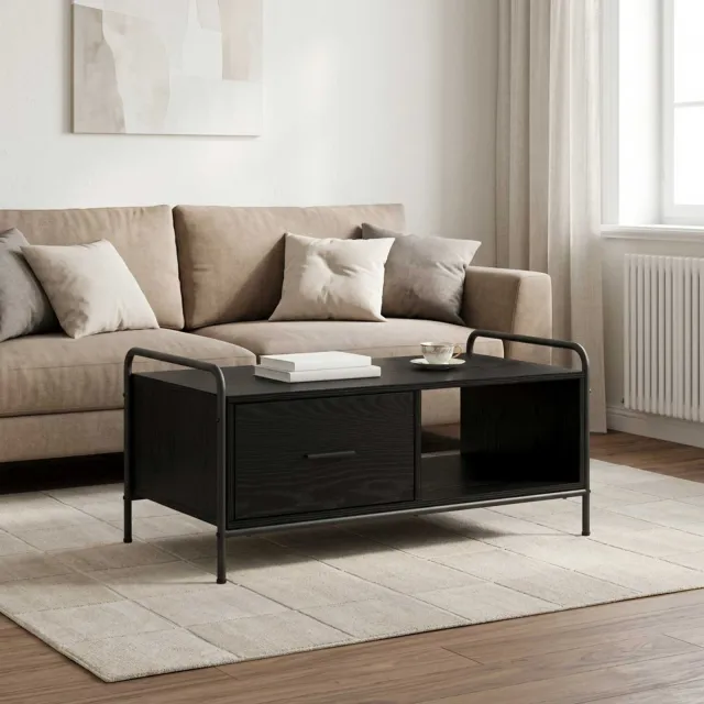 vidaXL Salontafel Zwart eiken 90 x 49 x 41 cm Bewerkt hout, foto 2