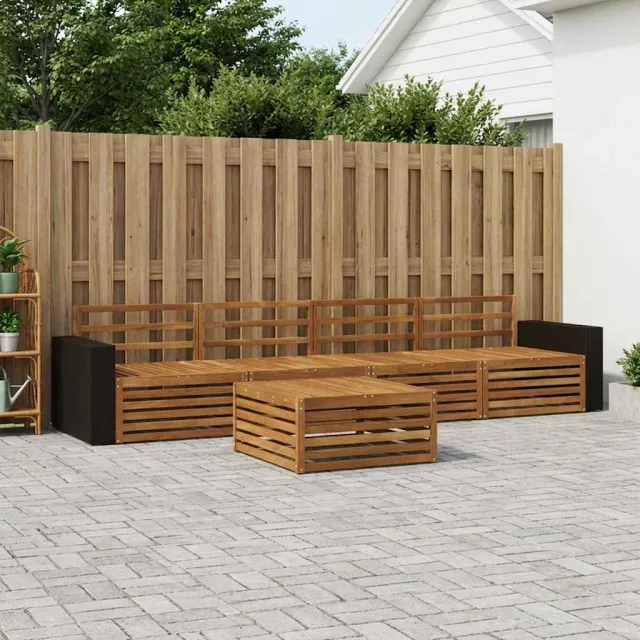 vidaXL Buiten bankenset 5 st 4-zits Naturel Massief Acaciahout