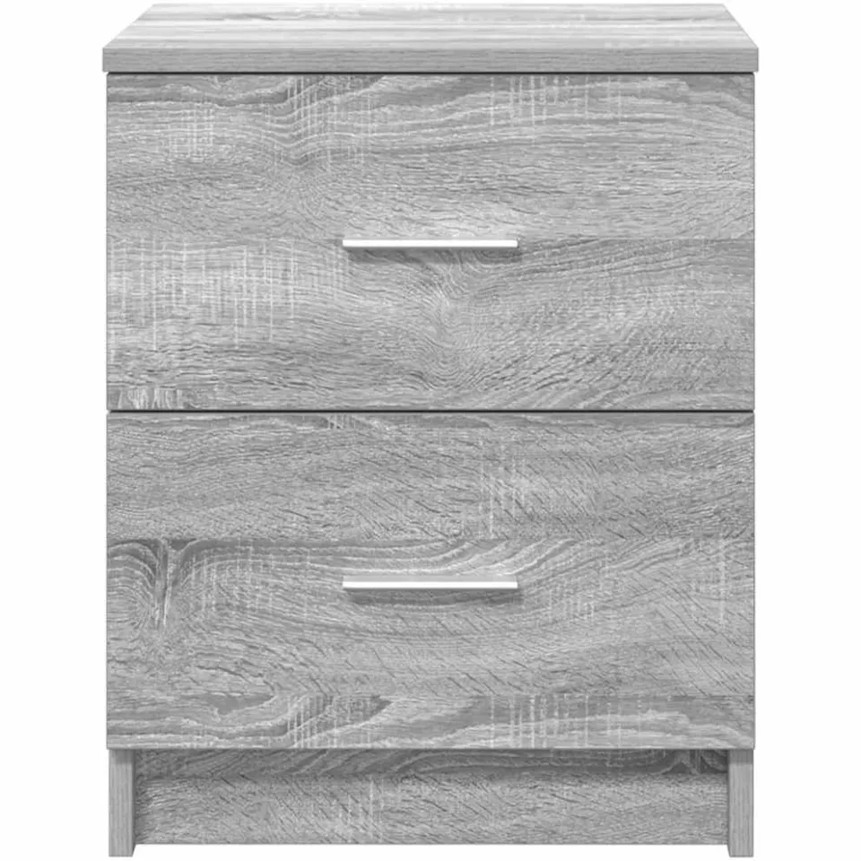 vidaXL Nachtkastjes 2 st met 2 lades 40x36x50 cm grijs sonoma eiken, foto 4