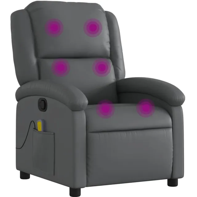 vidaXL Massagestoel - van - grijs - kunstleer
