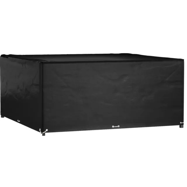 vidaXL Tuinmeubelhoes met 16 ogen vierkant 300x300x75 cm Zwart