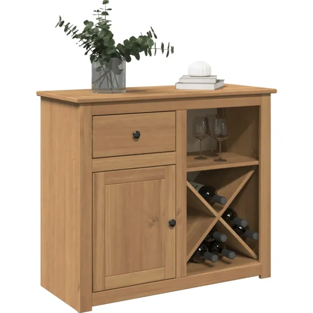 vidaXL Dressoir met lade Panama 93x40x80 cm massief grenenhout Bruin
