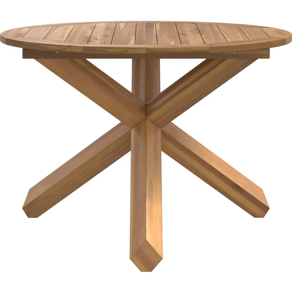 vidaXL Tuintafel Ø109x74 cm massief teakhout bruin, foto 4