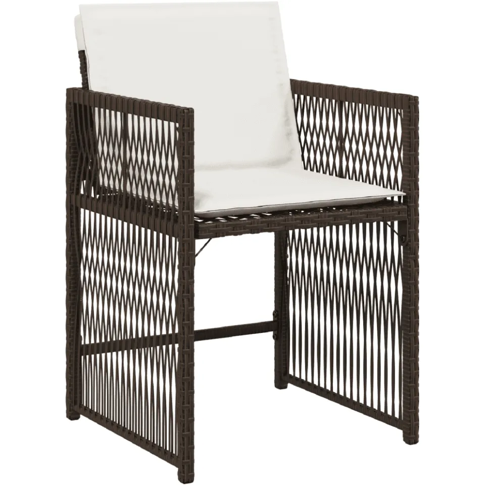 vidaXL 7-delige Tuinset met kussens poly rattan bruin, foto 3
