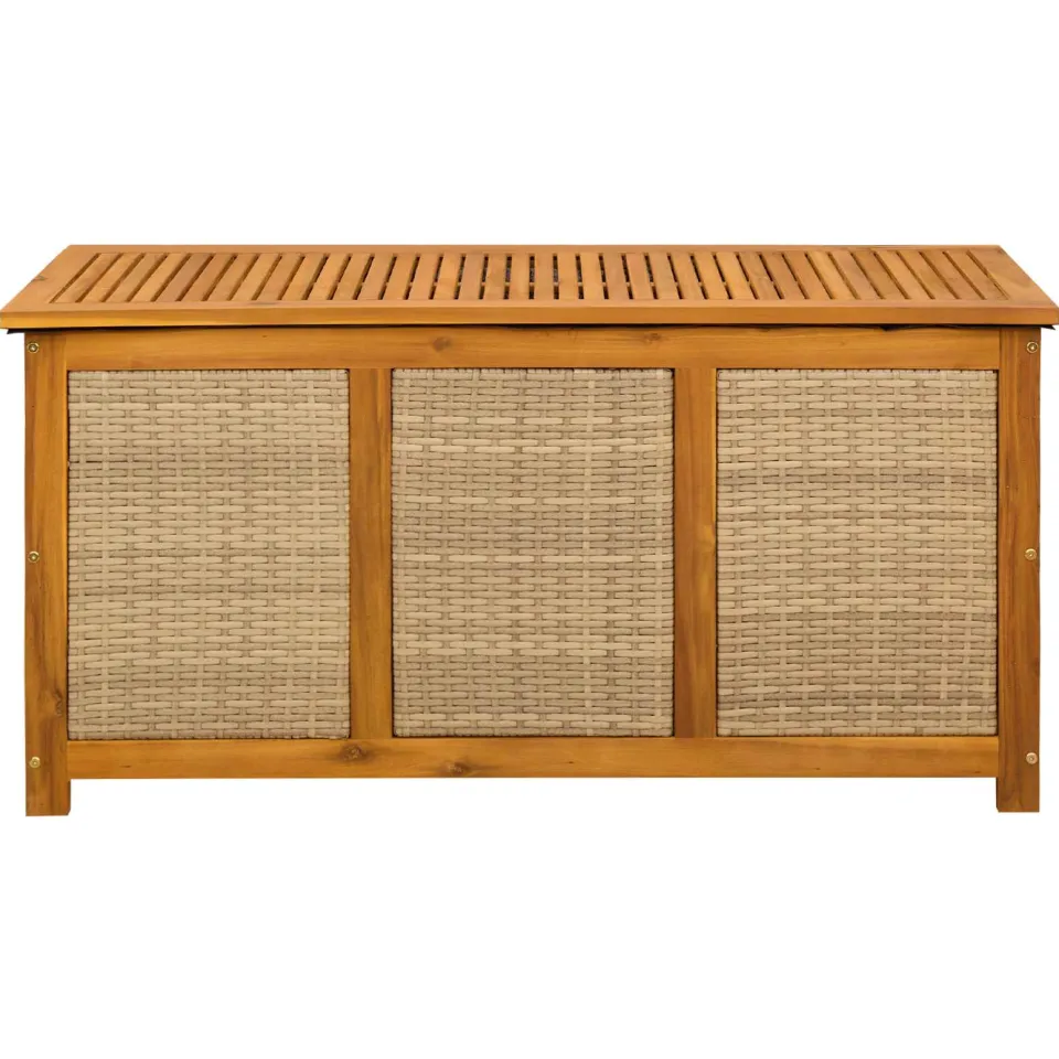 vidaXL Tuinopslagdoos 185 L Massief Acaciahout 113 x 50 x 56 cm Beige, foto 4