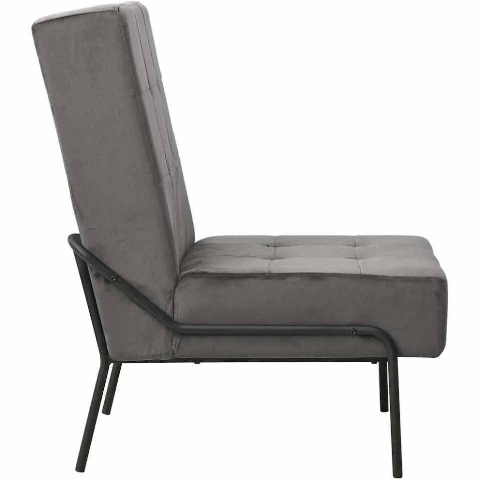vidaXL Relaxstoel 65x79x87 cm fluweel donkergrijs grijs, foto 4