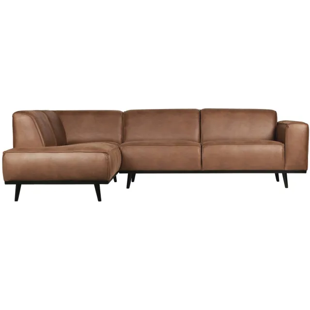 WOOOD Statement Hoekbank Links - Boucle - Beige - 77x274x210 cognac