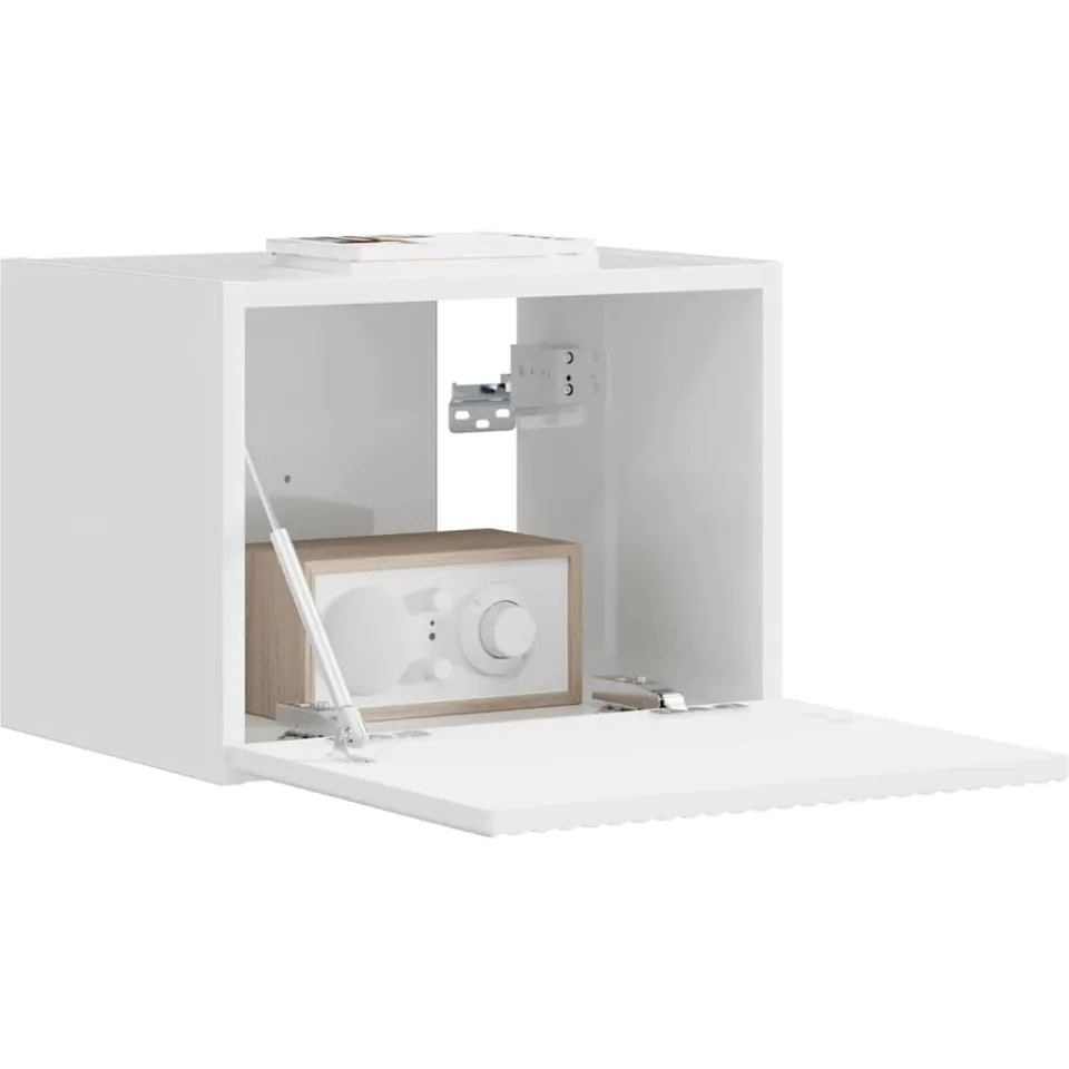 vidaXL TV Wandkast 39 x 31 x 29,5 cm Glanzend Wit Bewerkt hout